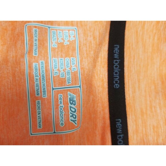 New Balance Mens Size L Dry 1/4 Zip Lightweight orange Long Sleeve Running - Picture 5 of 8
